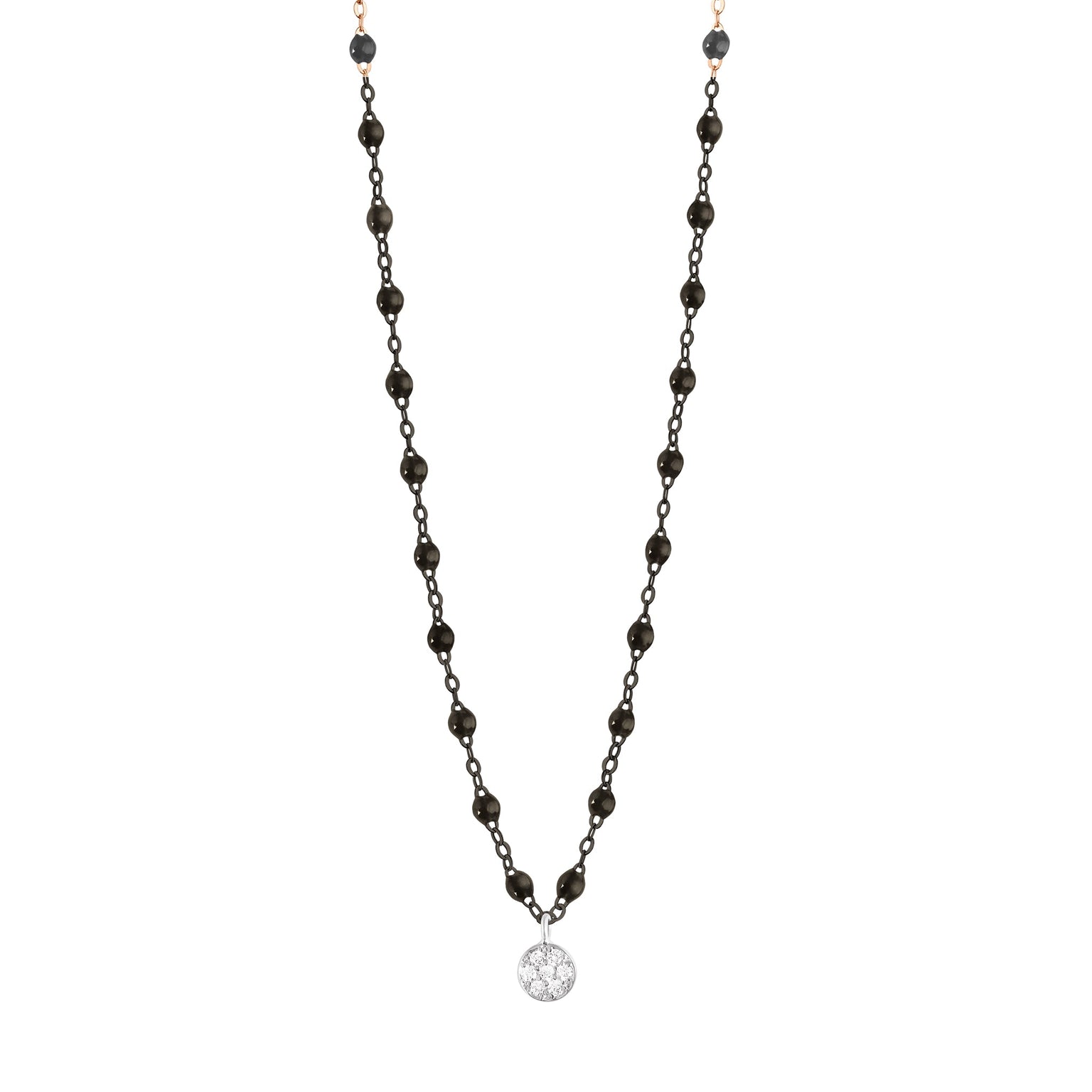 Gigi Clozeau - Puce Classic Gigi Black Diamond Necklace, Black and White Gold, 16.5"
