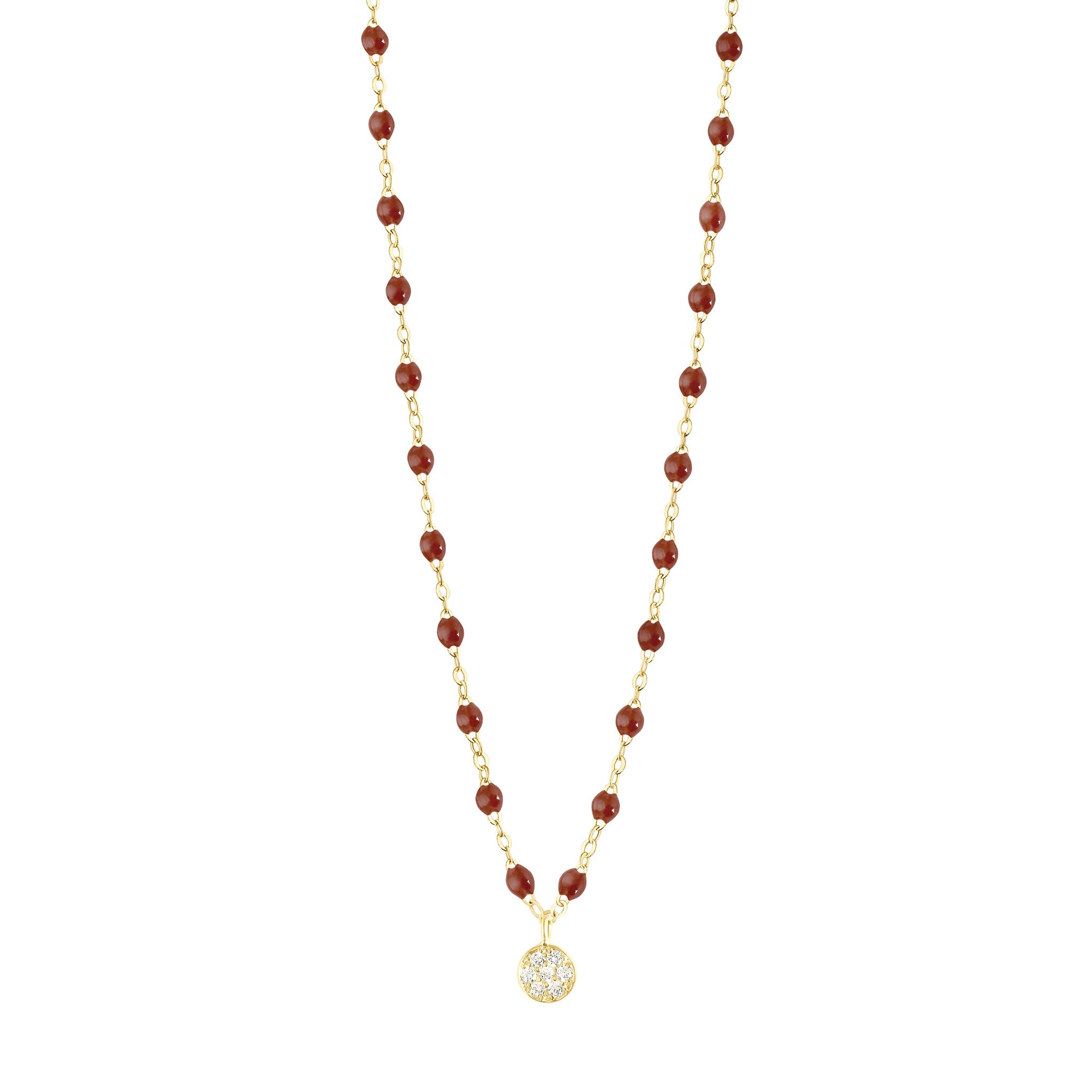 Gigi Clozeau - Puce Classic Gigi Moka Diamond Necklace, Yellow Gold, 16.5"