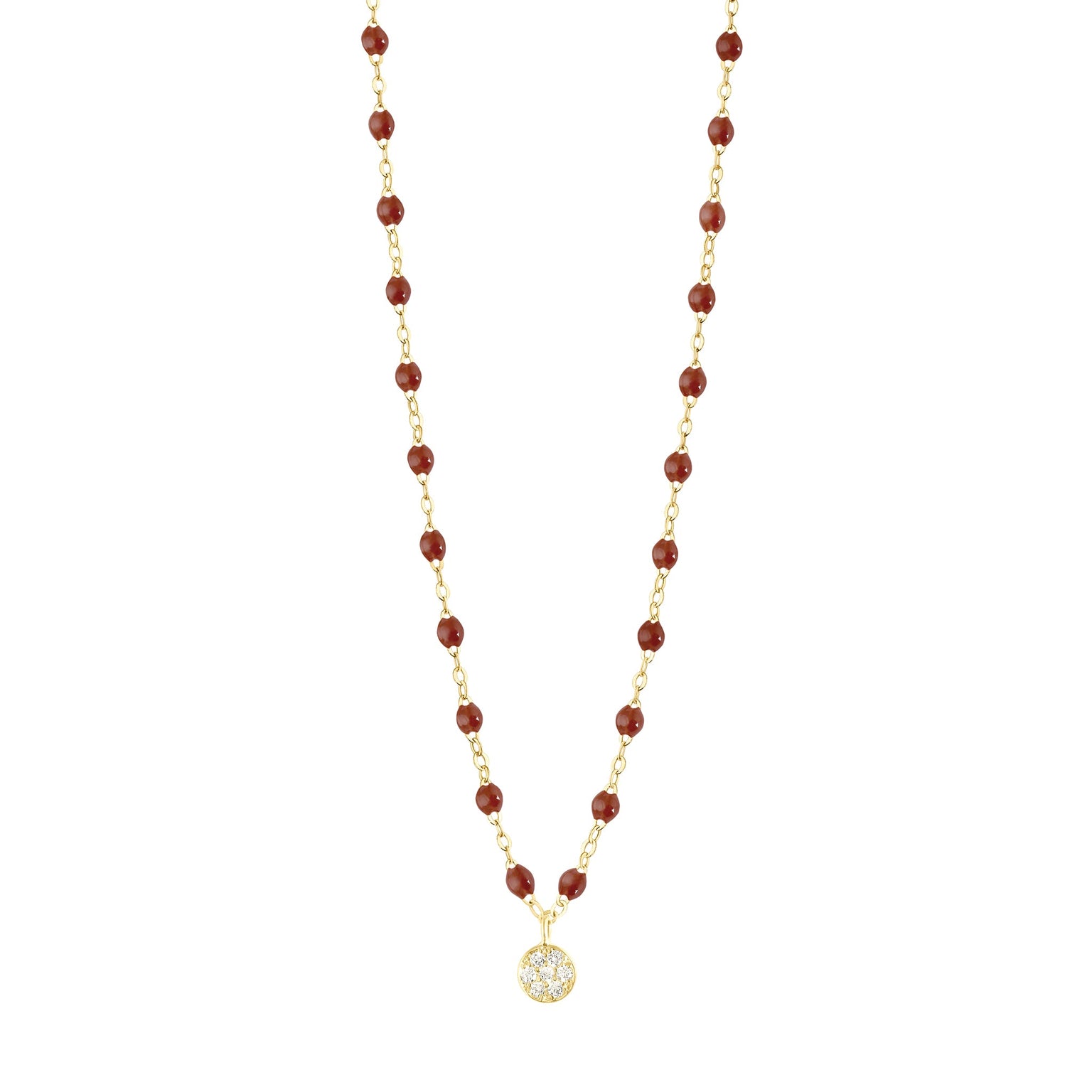 Gigi Clozeau - Puce Classic Gigi Moka Diamond Necklace, Yellow Gold, 16.5"