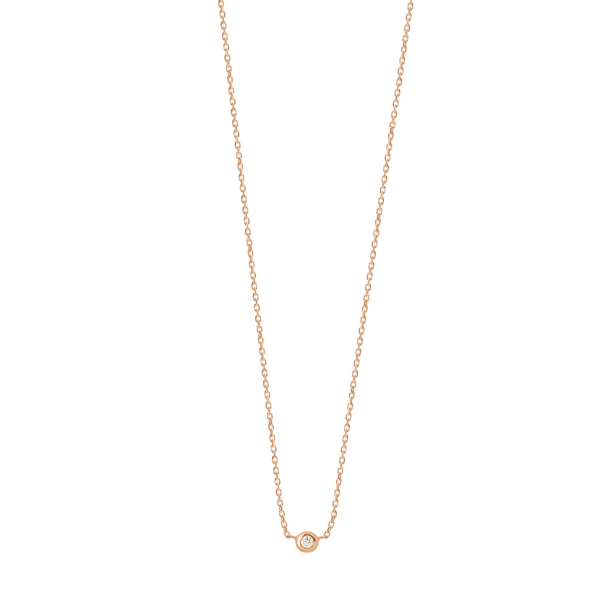 Gigi Clozeau - Pure Gigi Dot Necklace, Rose Gold, 15.7"