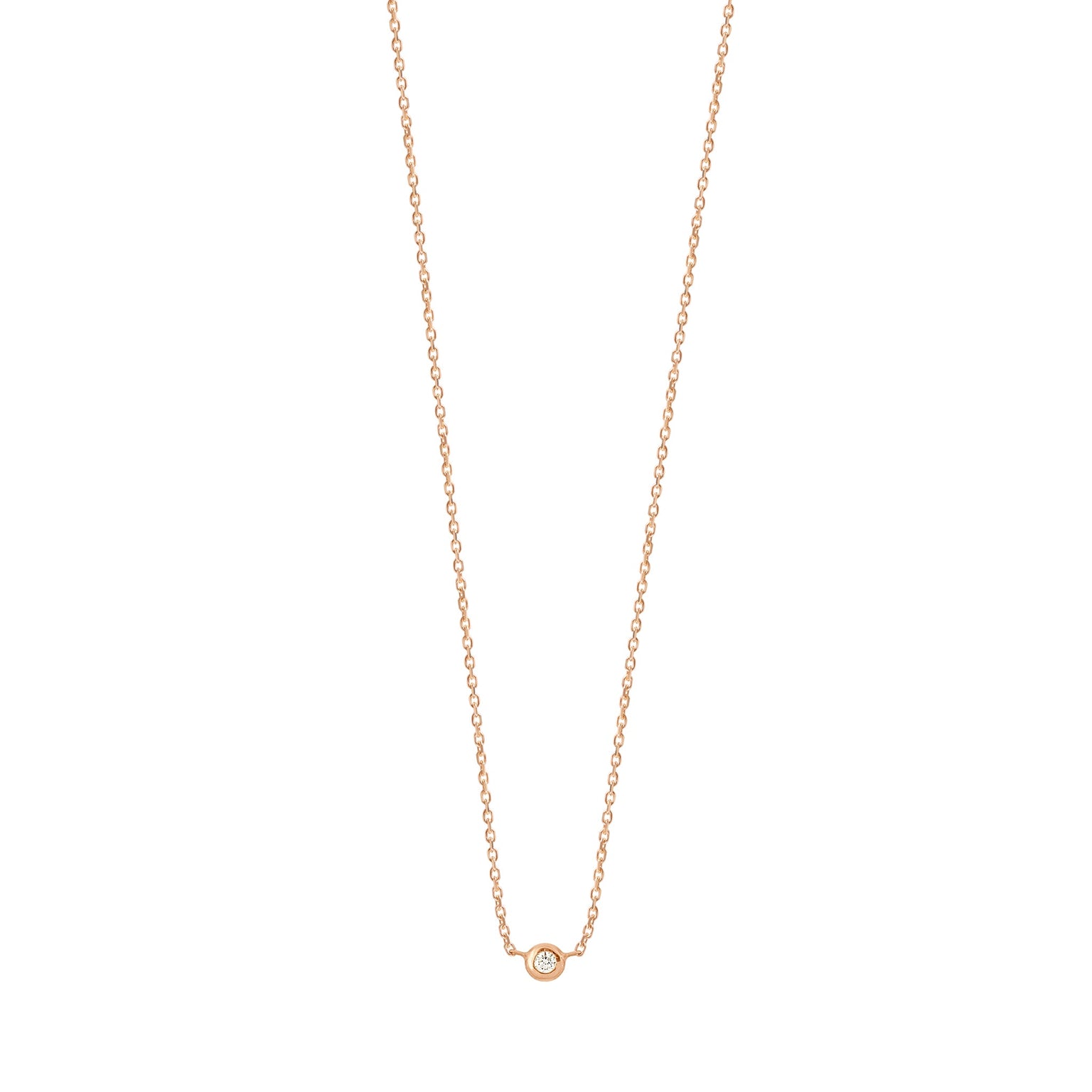 Gigi Clozeau - Pure Gigi Dot Necklace, Rose Gold, 15.7"