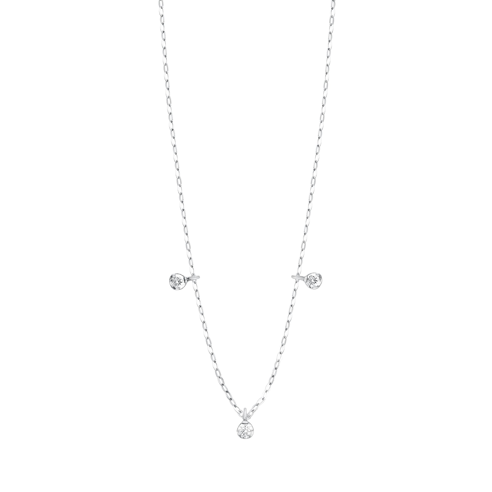 Gigi Clozeau - Pure Gigi Suprême 3 Diamond Necklace, White Gold, 17.7"