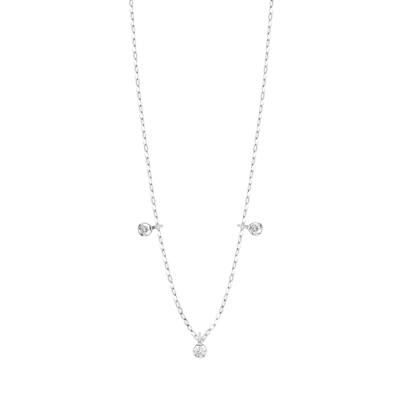 Gigi Clozeau - Pure Gigi Suprême 3 Diamond Necklace, White Gold, 17.7"