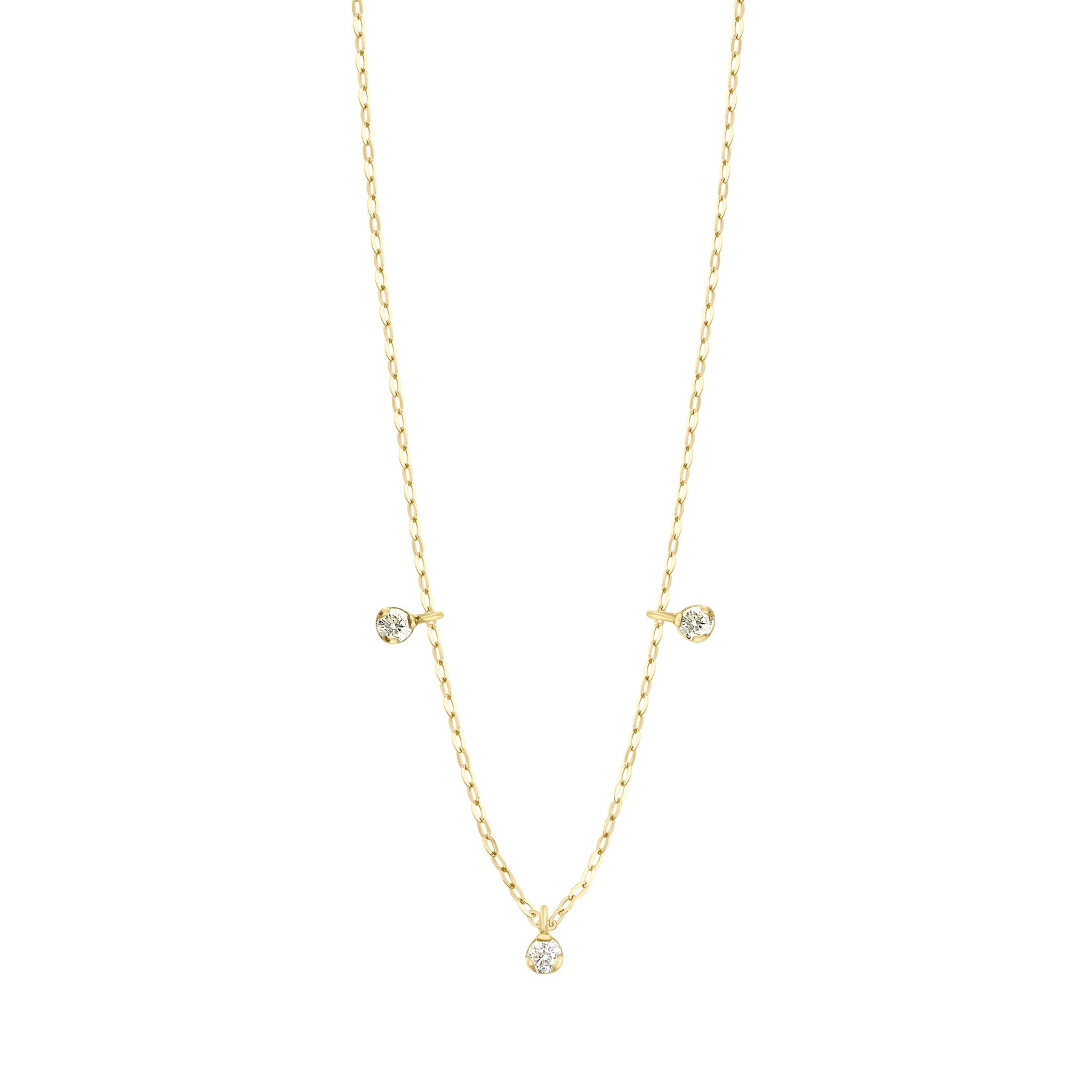 Gigi Clozeau - Pure Gigi Suprême 3 Diamond Necklace, Yellow Gold, 17.7"