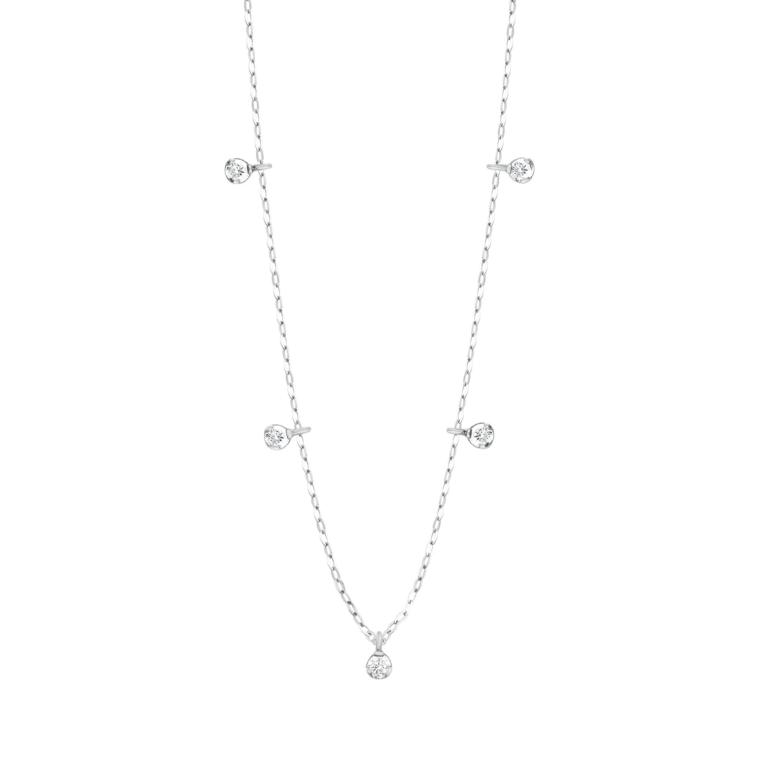 Gigi Clozeau - Pure Gigi Suprême 5 Diamond Necklace, White Gold, 17.7"