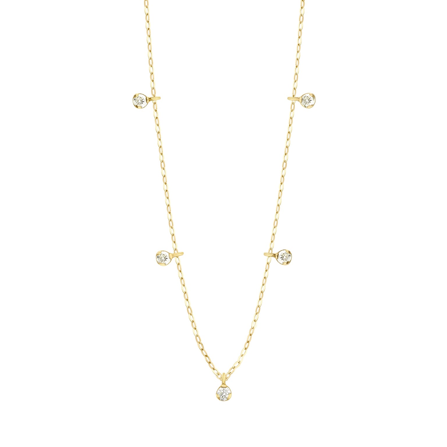 Gigi Clozeau - Pure Gigi Suprême 5 Diamond Necklace, Yellow Gold, 17.7"