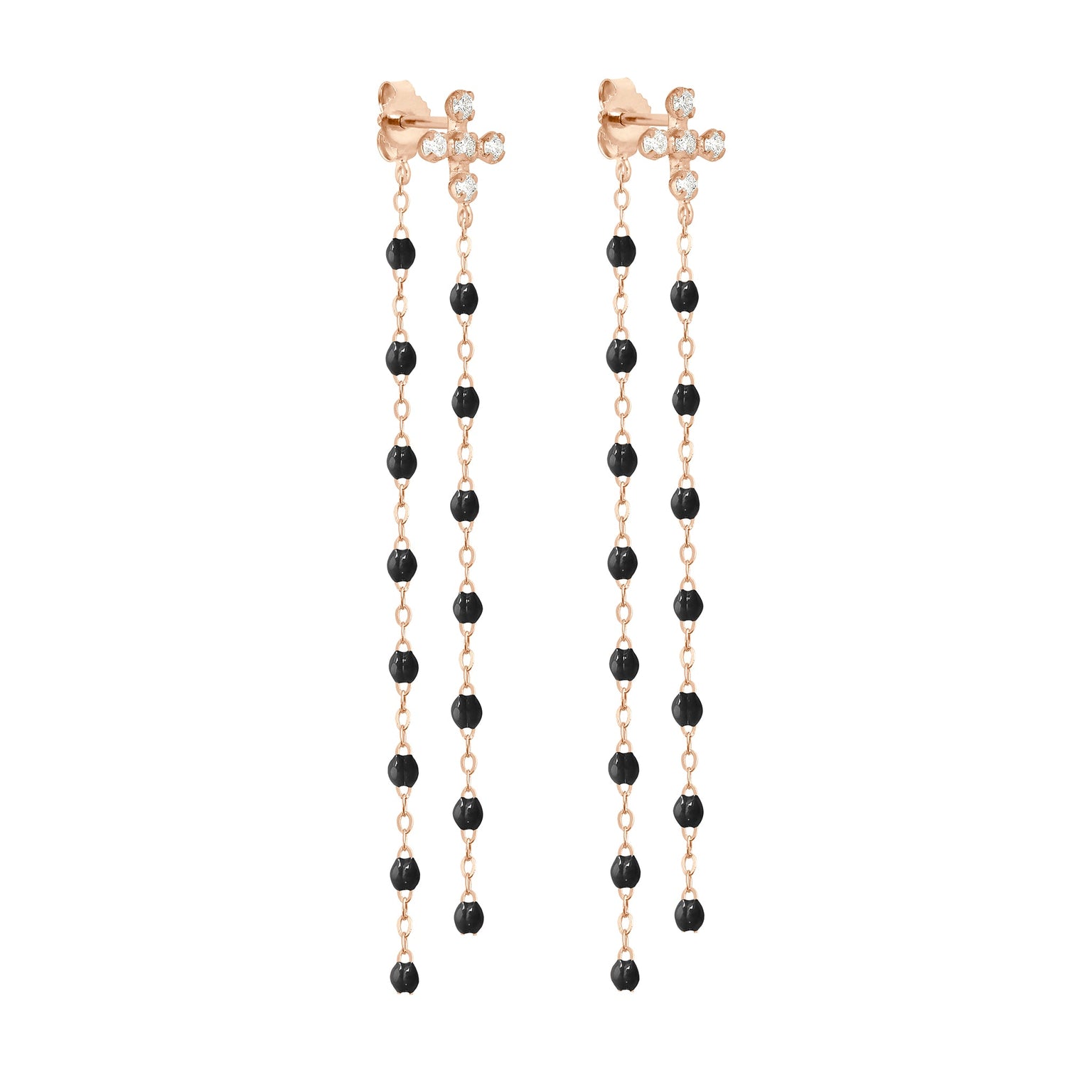Gigi Clozeau - Spark Dancing Black Diamond Earrings, Rose Gold