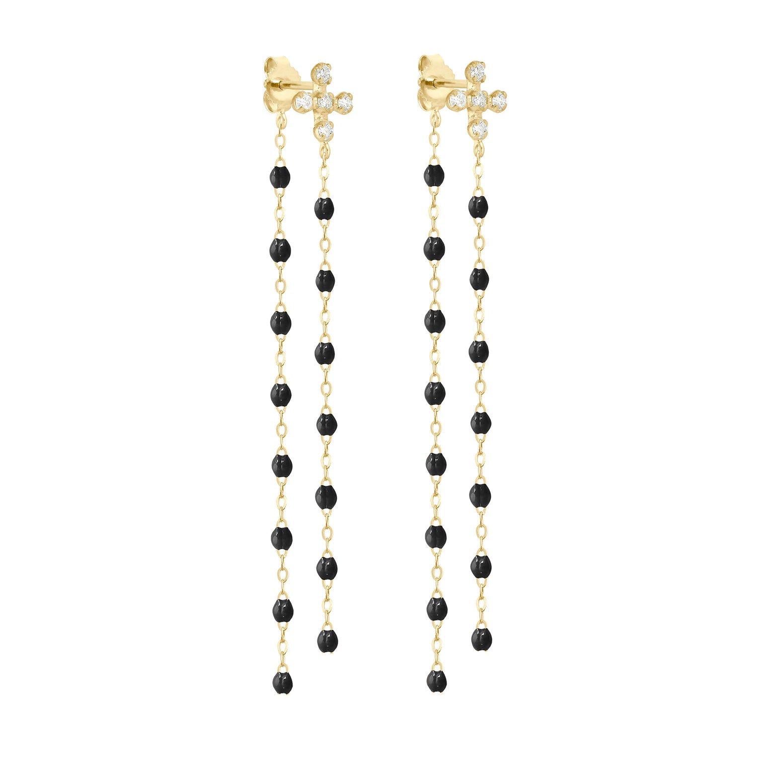 Gigi Clozeau - Spark Dancing Black Diamond Earrings, Yellow Gold
