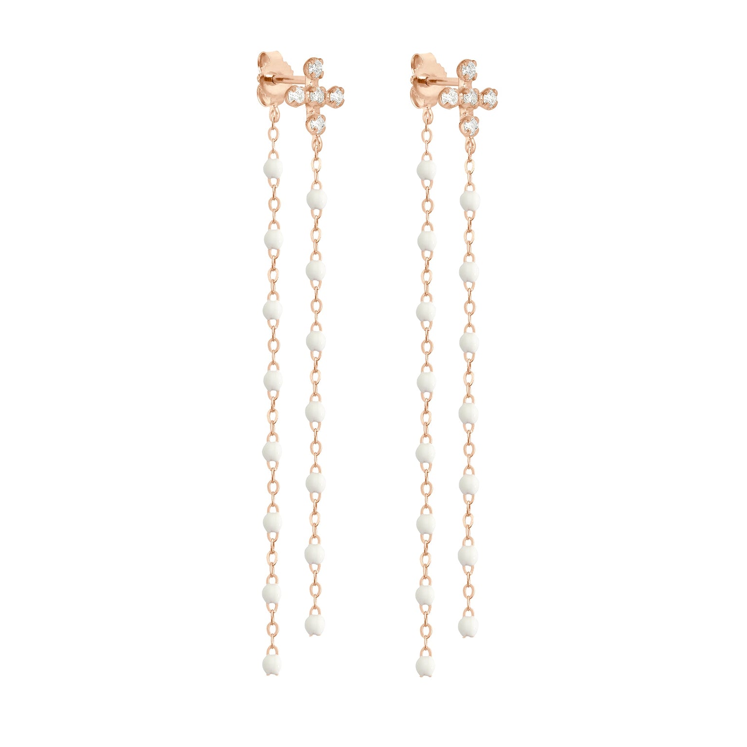 Gigi Clozeau - Spark Dancing White Diamond Earrings, Rose Gold