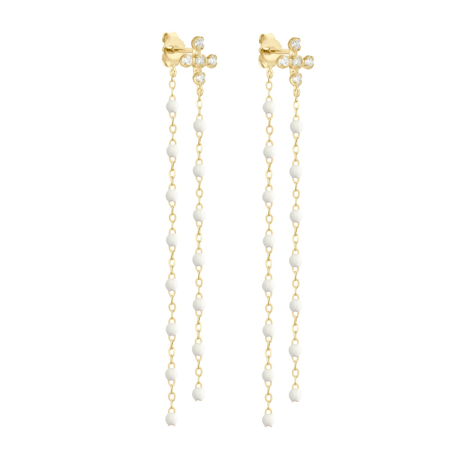 Gigi Clozeau - Spark Dancing White Diamond Earrings, Yellow Gold