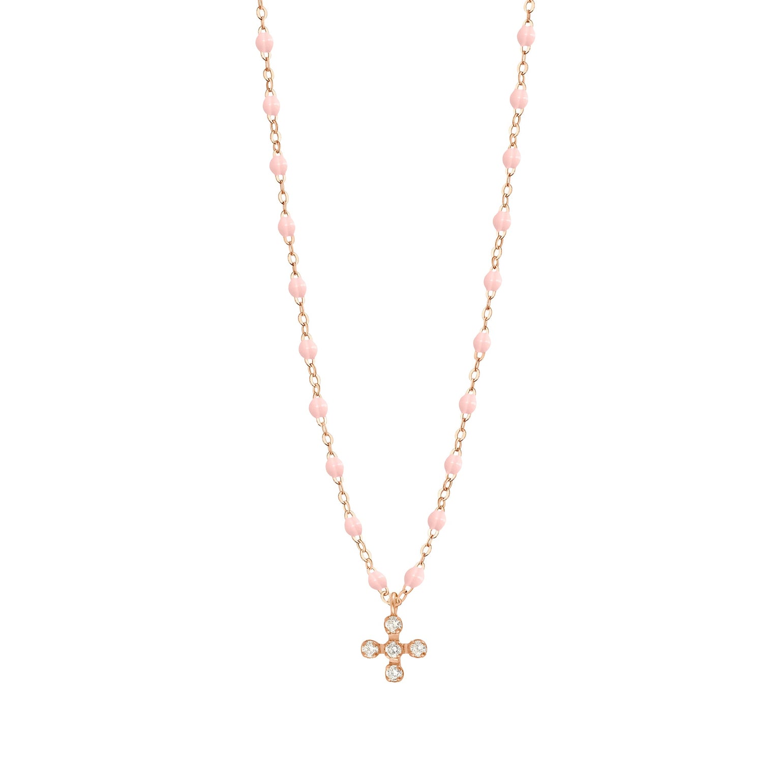 Gigi Clozeau - Spark Diamond Baby Pink Necklace, Rose Gold, 16.5"