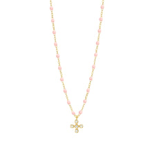 Gigi Clozeau - Spark Diamond Baby Pink Necklace, Yellow Gold, 16.5"