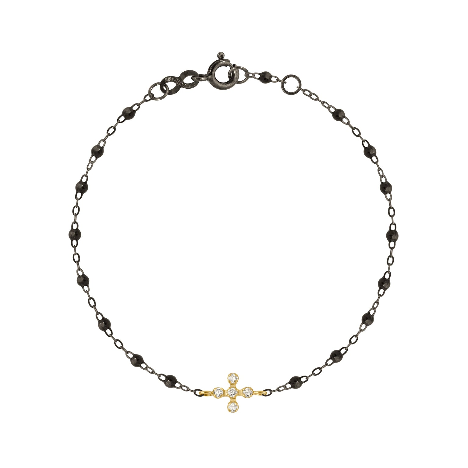 Gigi Clozeau - Spark Diamond Black Bracelet, Black and Yellow Gold, 6.7"