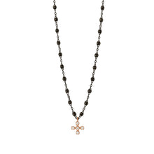 Gigi Clozeau - Spark Diamond Black Necklace, Black and Rose Gold, 16.5"