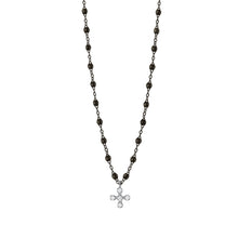 Gigi Clozeau - Spark Diamond Black Necklace, Black and White Gold, 16.5"