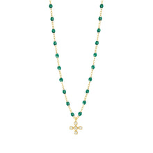 Gigi Clozeau - Spark Diamond Emerald Necklace, Yellow Gold, 16.5"