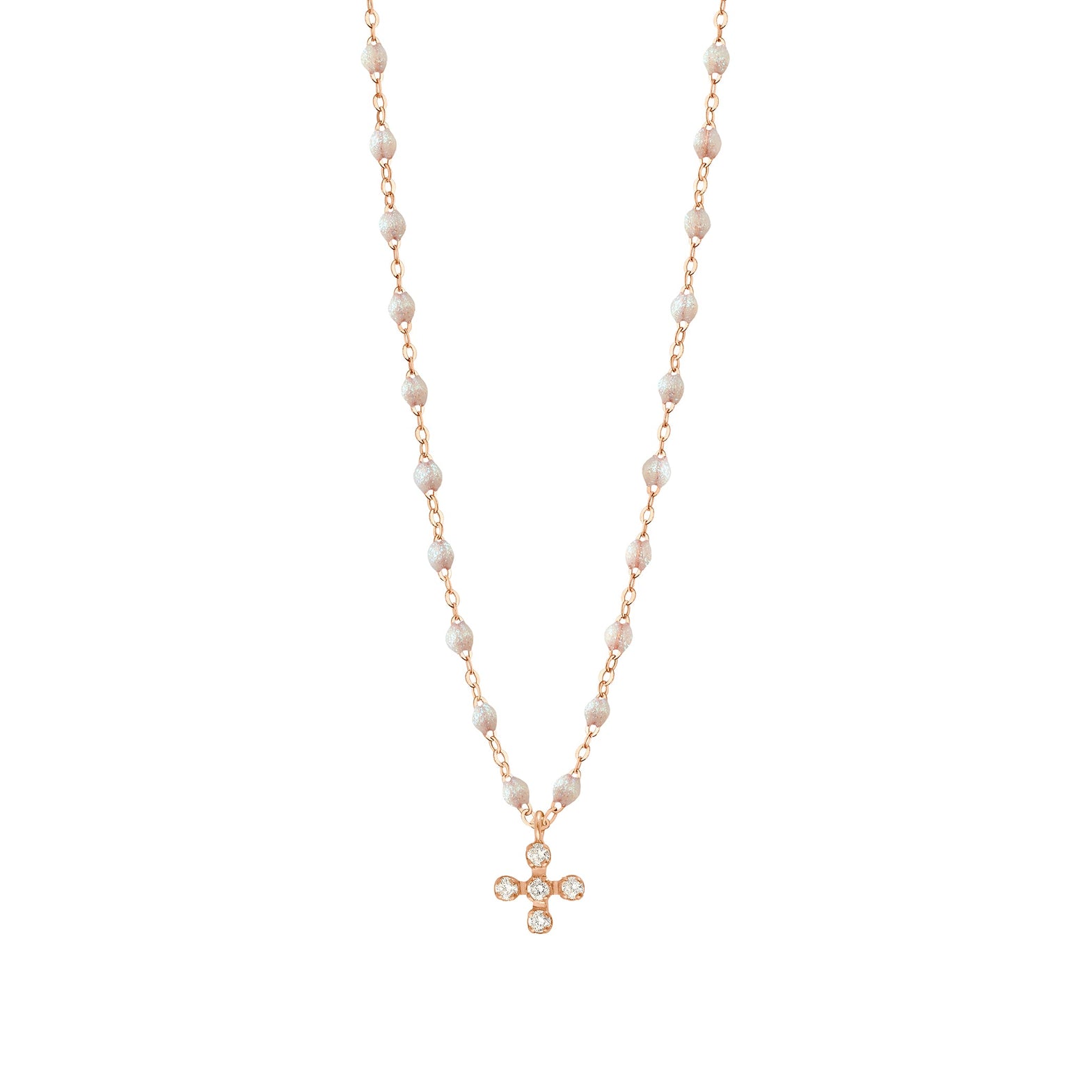 Gigi Clozeau - Spark Diamond Opal Necklace, Rose Gold, 16.5"