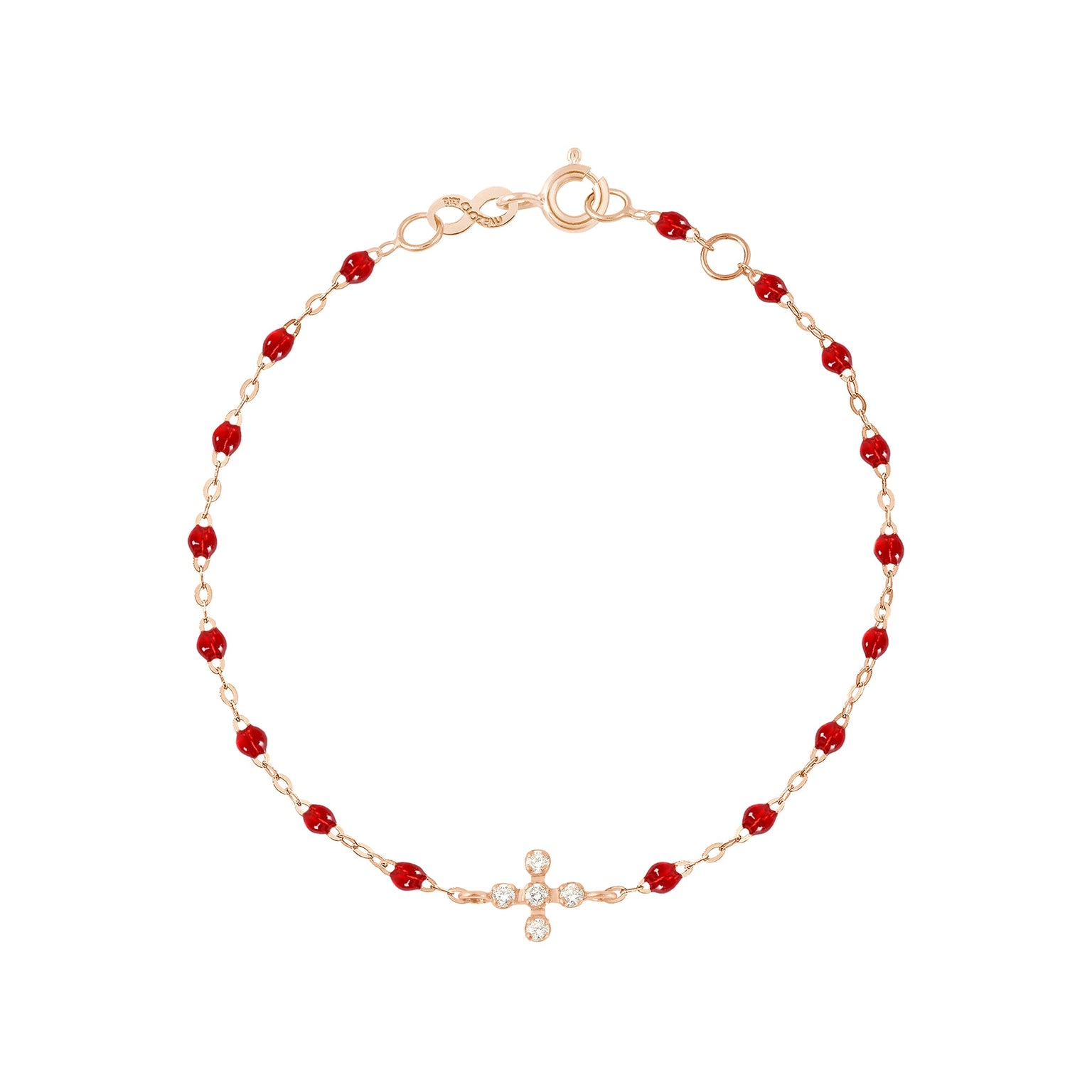 Gigi Clozeau - Spark Diamond Ruby Bracelet, Rose Gold, 6.7"