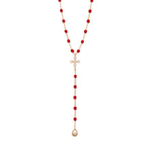 Gigi Clozeau - Spark Diamond Ruby Lariat, Rose Gold, 17.7"