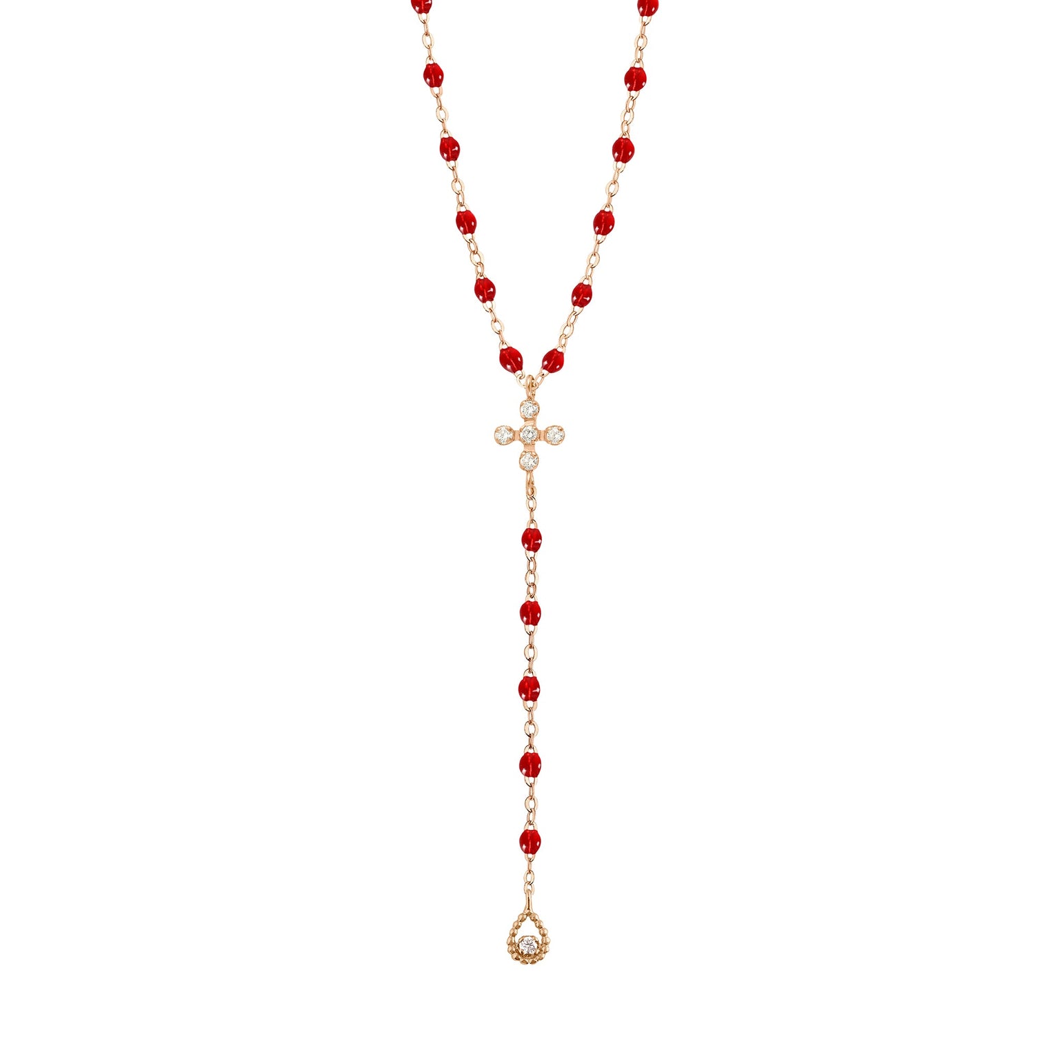 Gigi Clozeau - Spark Diamond Ruby Lariat, Rose Gold, 17.7"