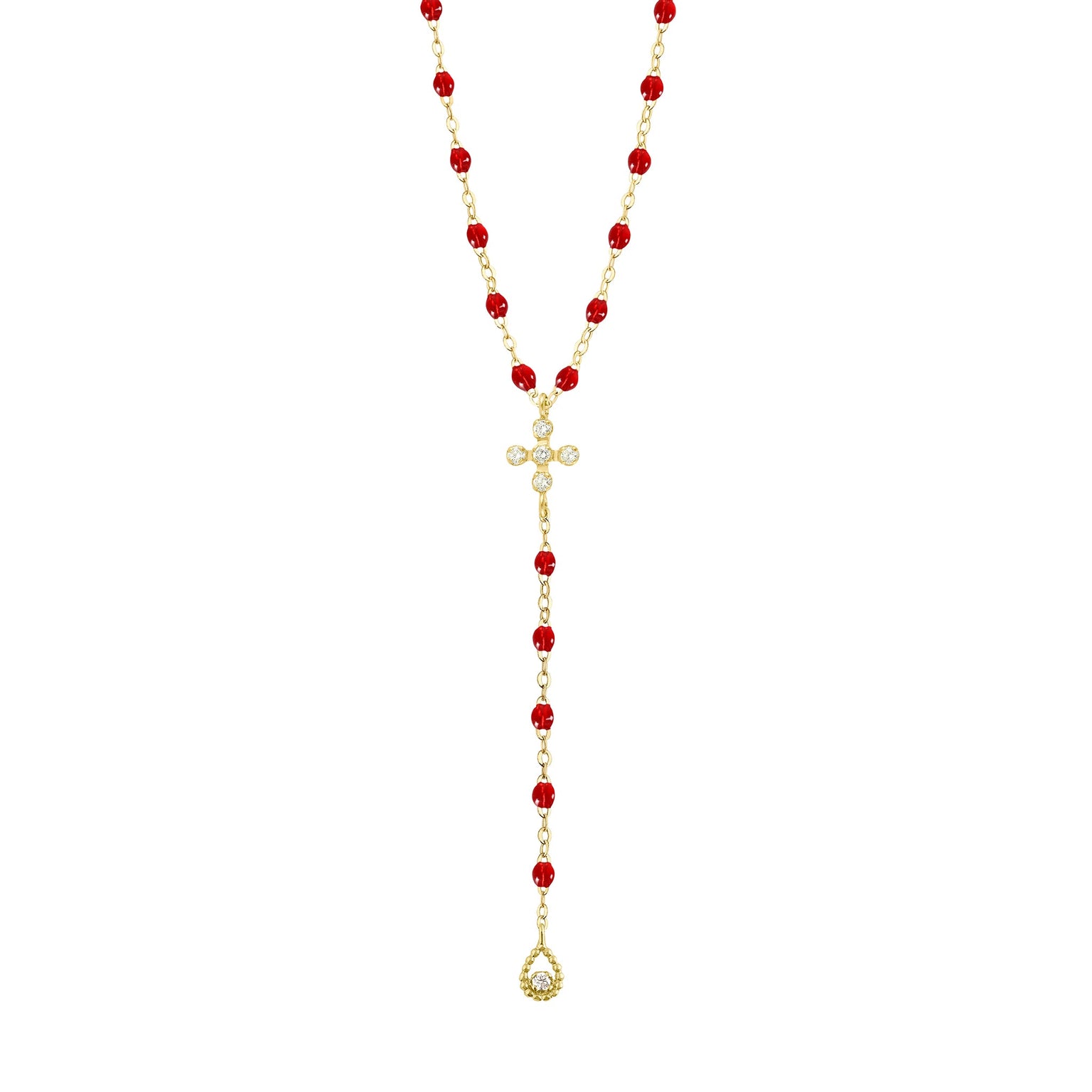 Gigi Clozeau - Spark Diamond Ruby Lariat, Yellow Gold, 17.7"