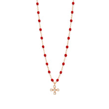 Gigi Clozeau - Spark Diamond Ruby Necklace, Rose Gold, 16.5"