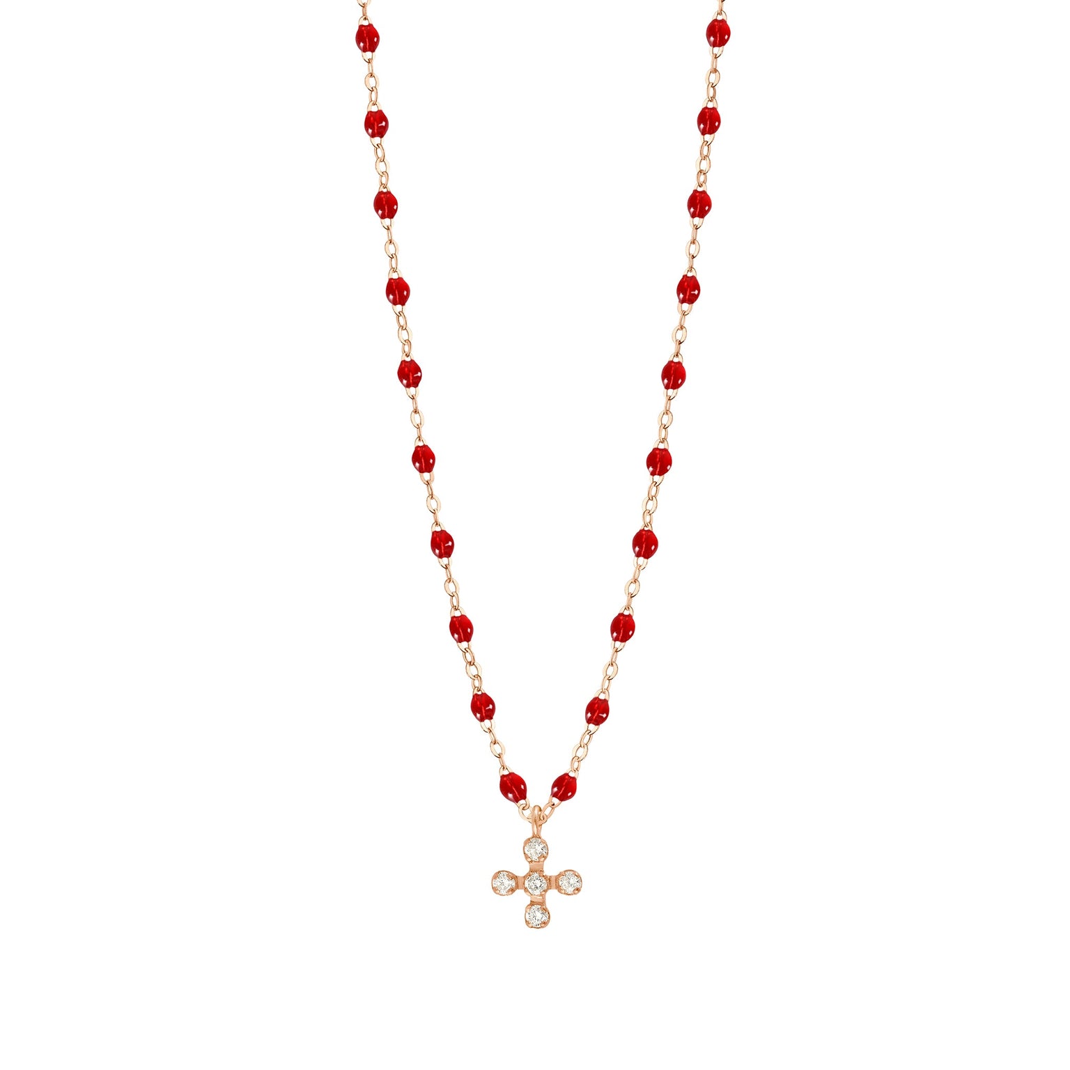 Gigi Clozeau - Spark Diamond Ruby Necklace, Rose Gold, 16.5"