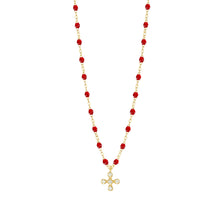 Gigi Clozeau - Spark Diamond Ruby Necklace, Yellow Gold, 16.5"