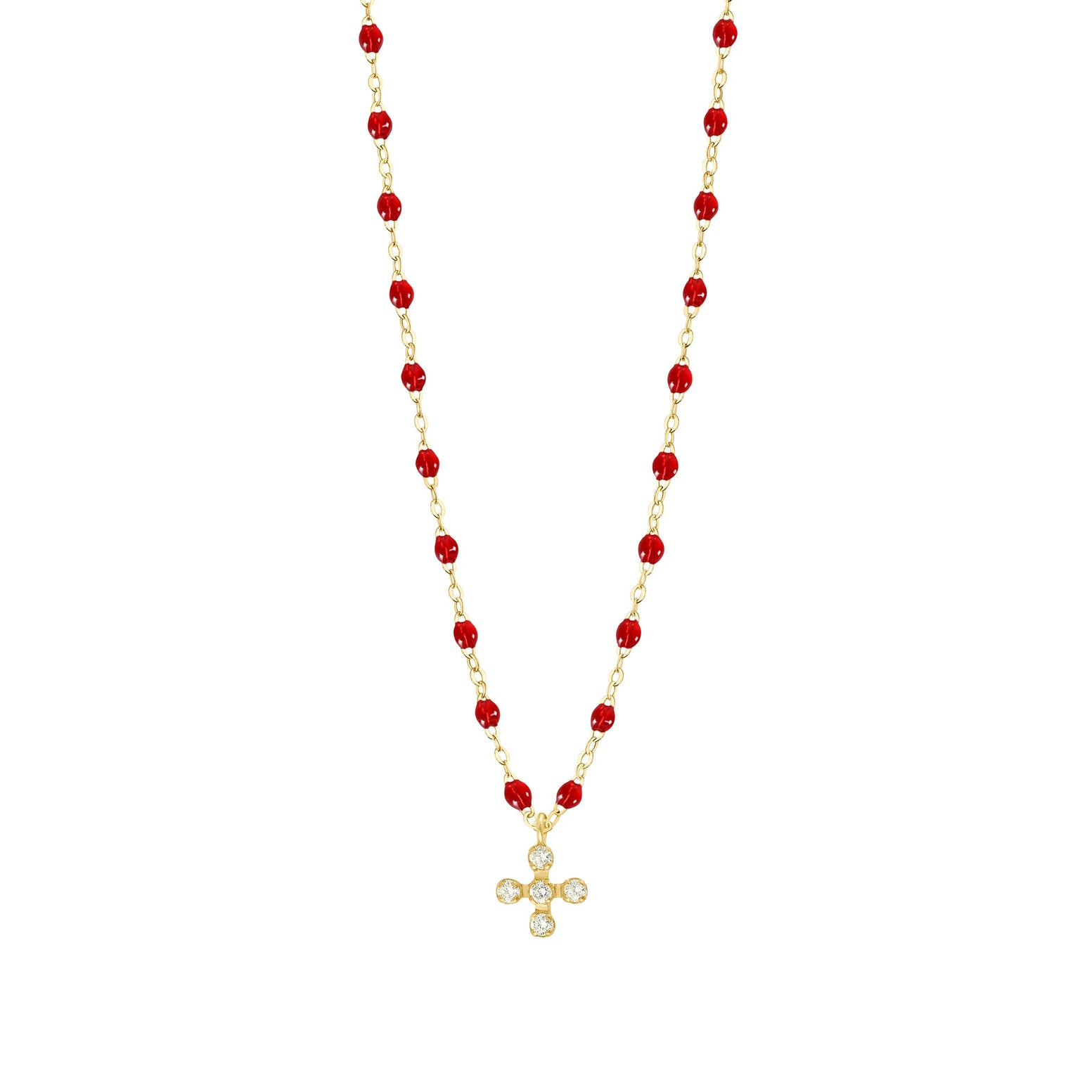 Gigi Clozeau - Spark Diamond Ruby Necklace, Yellow Gold, 16.5"