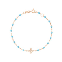 Gigi Clozeau - Spark Diamond Turquoise Bracelet, Rose Gold, 6.7"