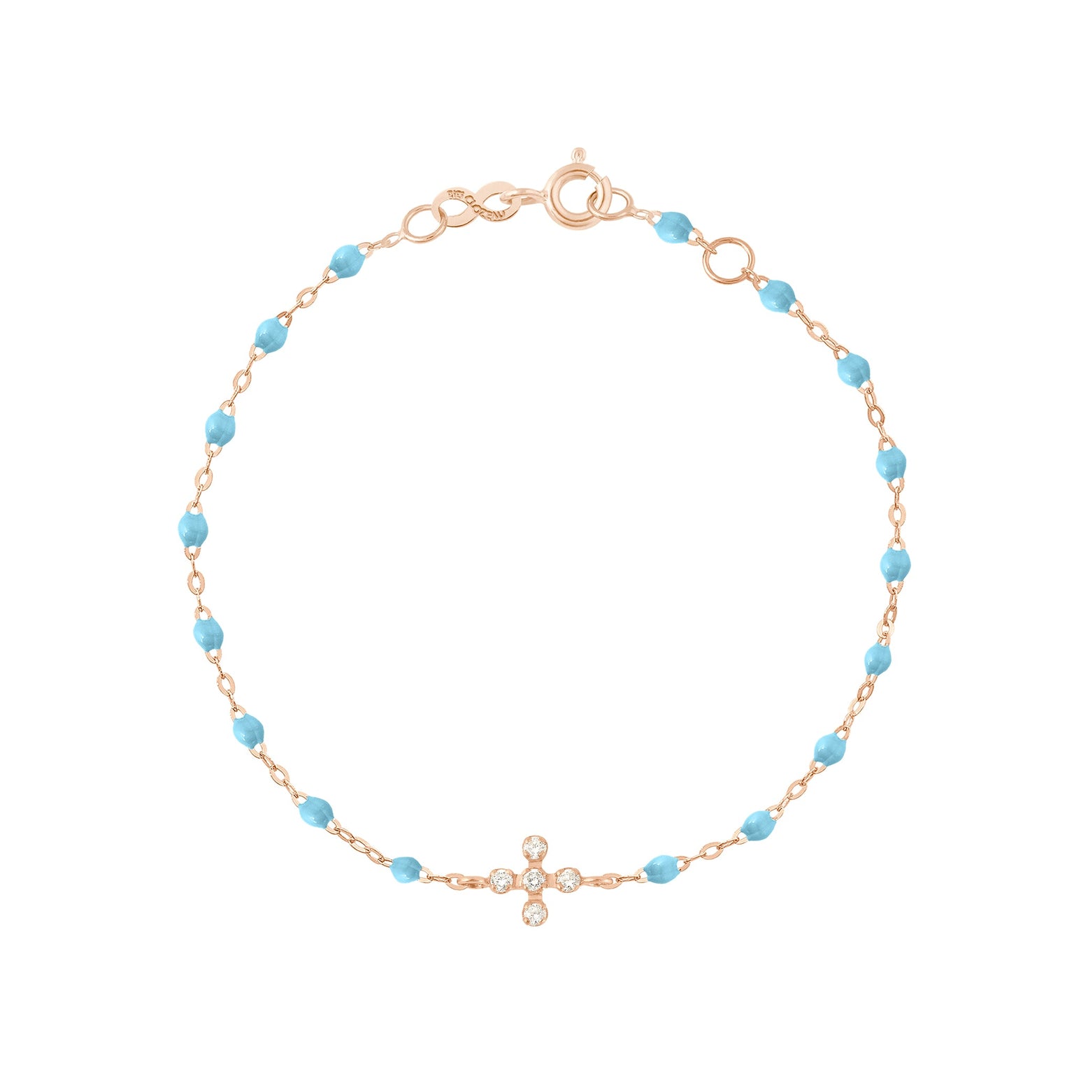 Gigi Clozeau - Spark Diamond Turquoise Bracelet, Rose Gold, 6.7"