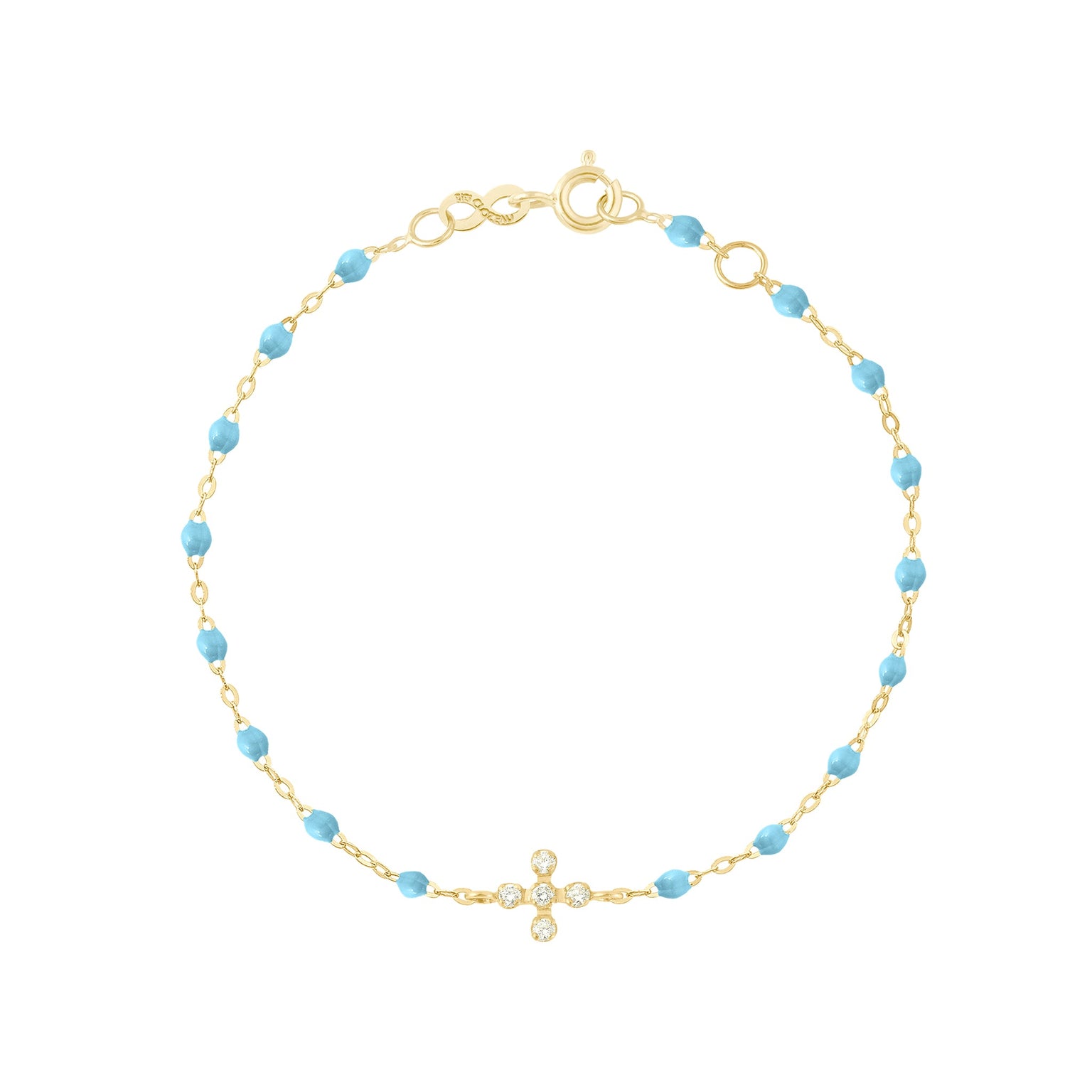 Gigi Clozeau - Spark Diamond Turquoise Bracelet, Yellow Gold, 6.7"