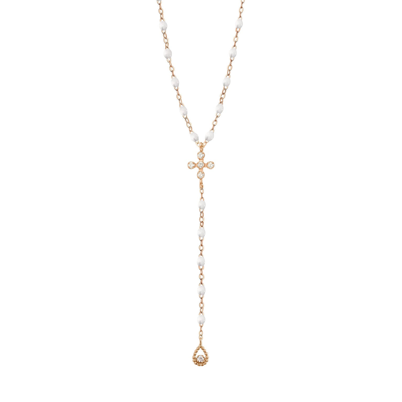 Gigi Clozeau - Spark Diamond White Lariat, Rose Gold, 17.7"