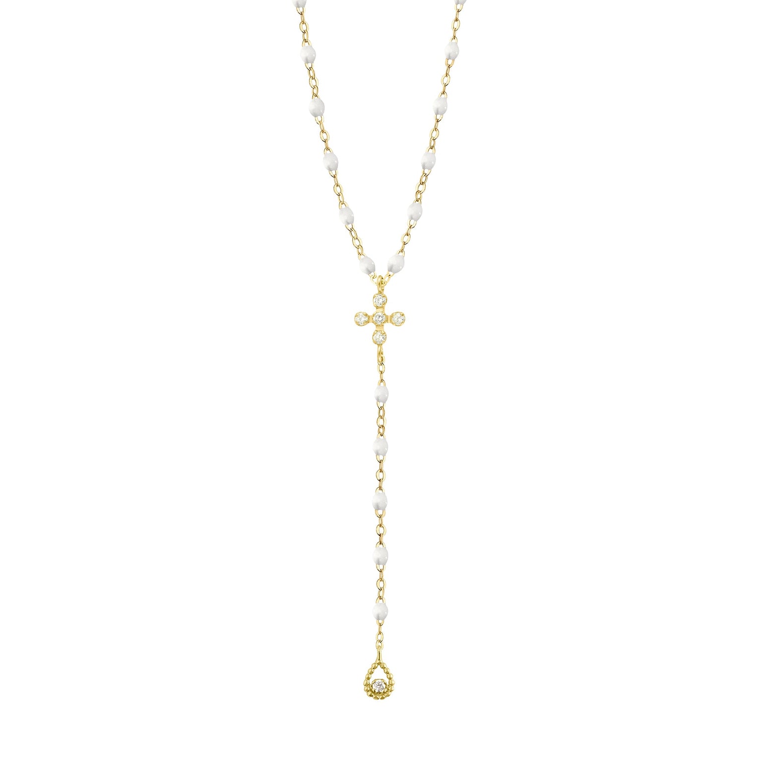 Gigi Clozeau - Spark Diamond White Lariat, Yellow Gold, 17.7"