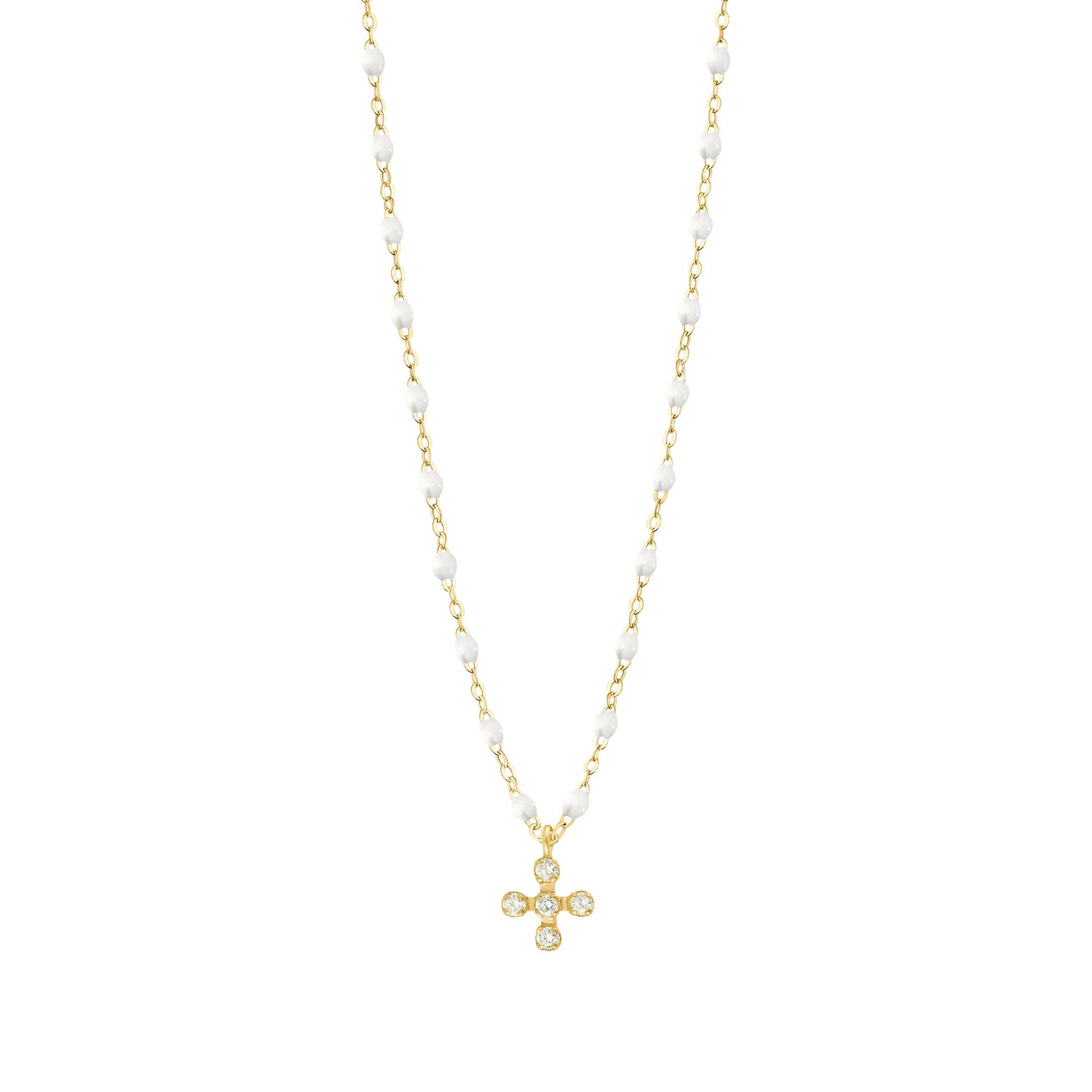 Gigi Clozeau - Spark Diamond White Necklace, Yellow Gold, 16.5"