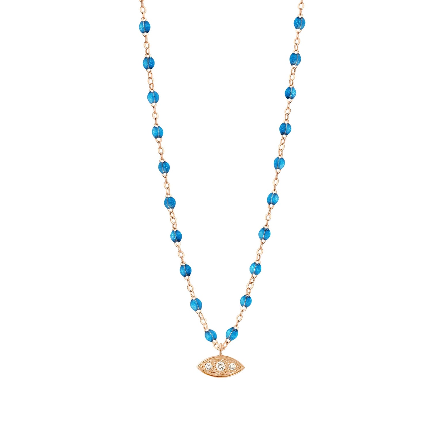 Gigi Clozeau - Wink Diamond Azur Necklace, Rose Gold, 16.5"