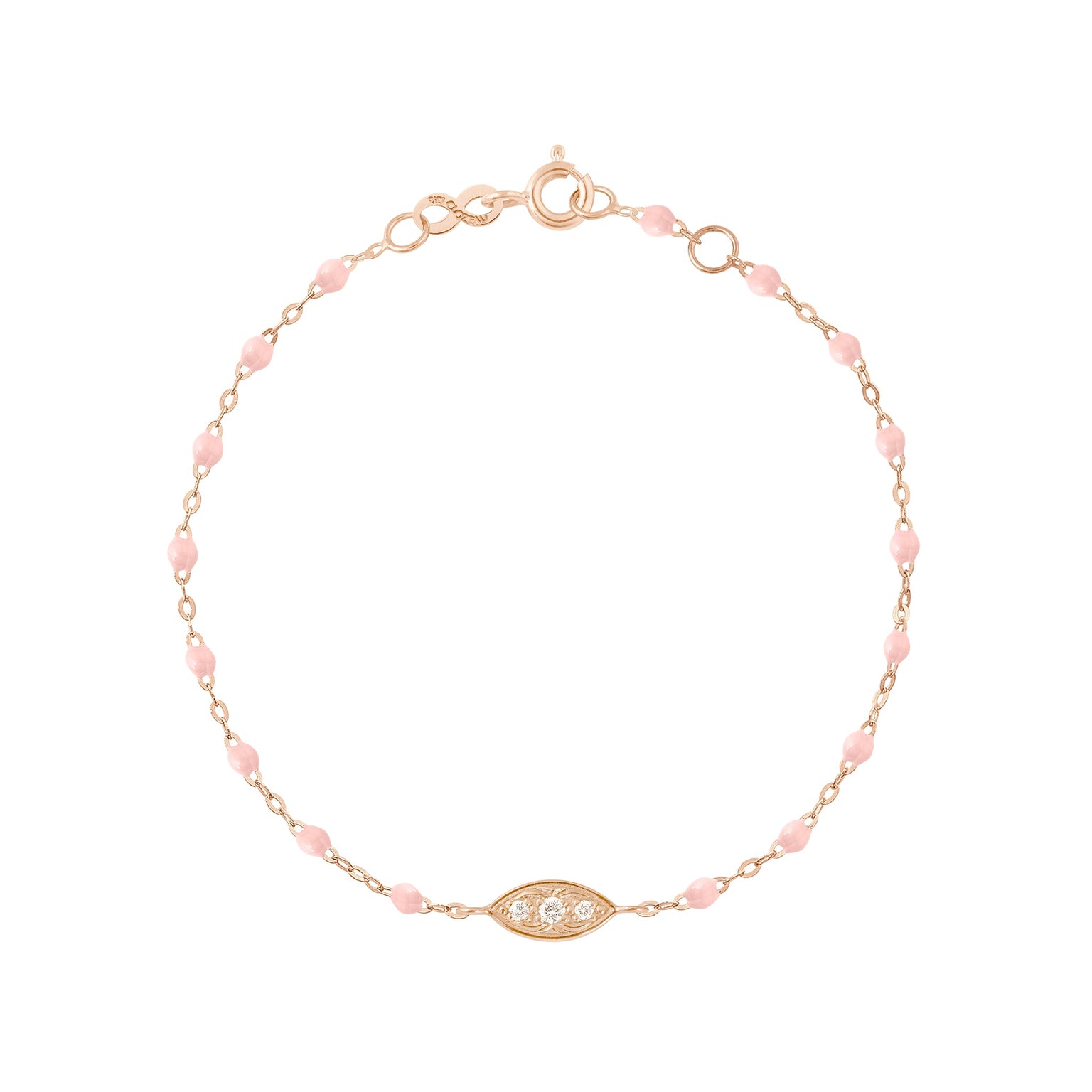 Gigi Clozeau - Wink Diamond Baby Pink Bracelet, Rose Gold, 6.7"