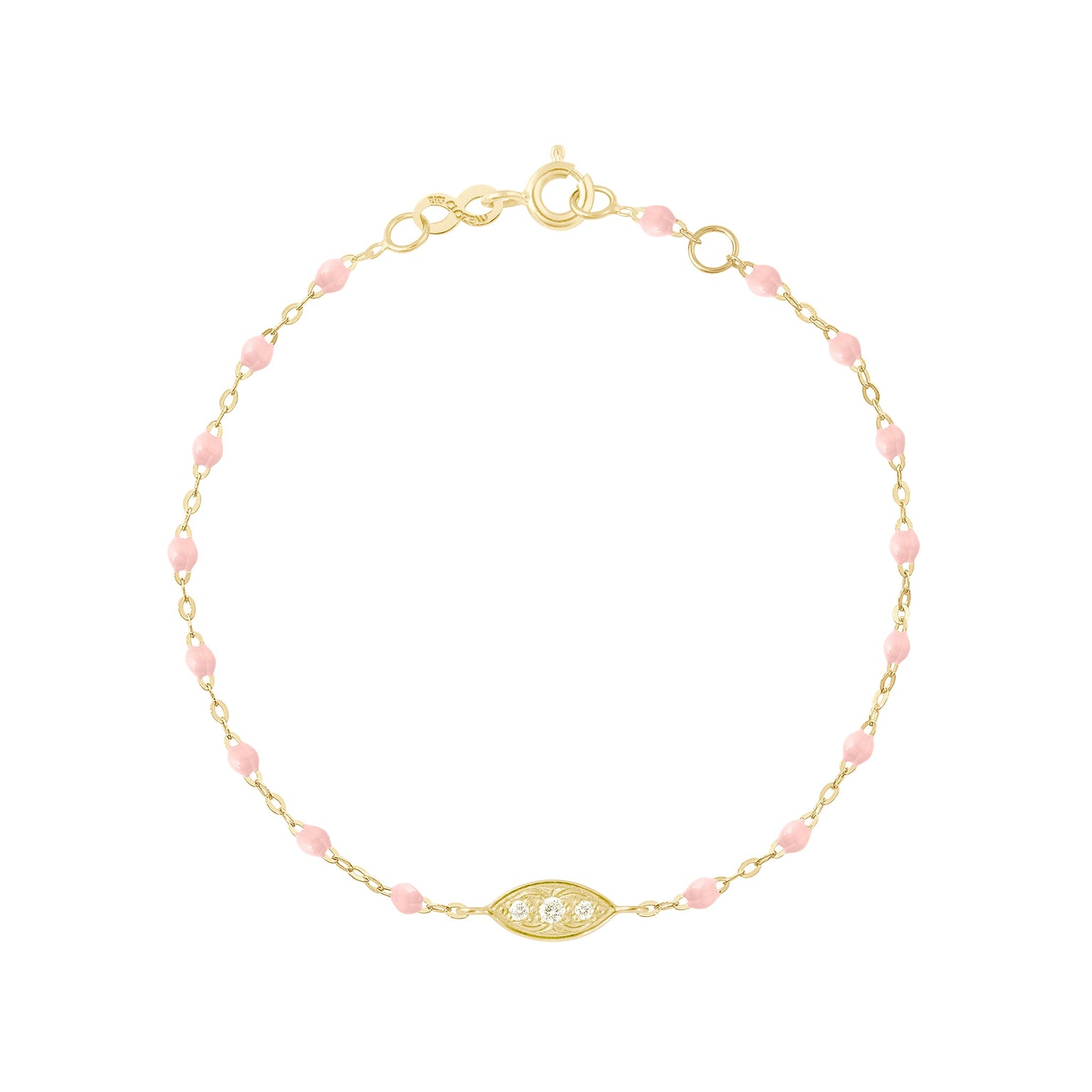 Gigi Clozeau - Wink Diamond Baby Pink Bracelet, Yellow Gold, 6.7"