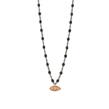 Gigi Clozeau - Wink Diamond Black Necklace, Black and Rose Gold, 16.5"