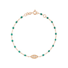 Gigi Clozeau - Wink Diamond Emerald Bracelet, Rose Gold, 6.7"
