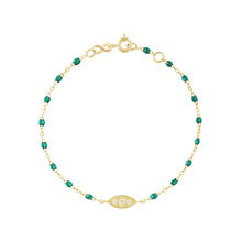 Gigi Clozeau - Wink Diamond Emerald Bracelet, Yellow Gold, 6.7"