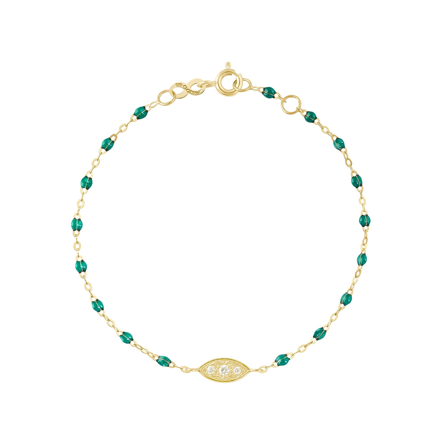 Gigi Clozeau - Wink Diamond Emerald Bracelet, Yellow Gold, 6.7"