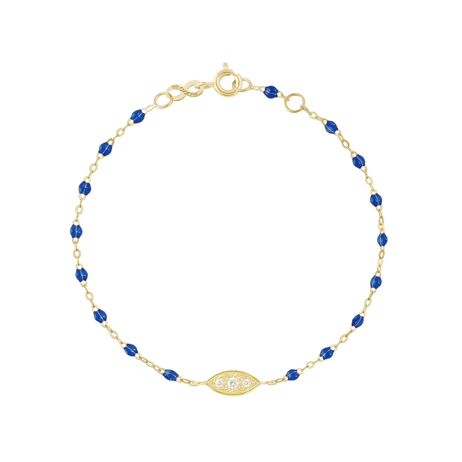 Gigi Clozeau - Wink Diamond Lapis Bracelet, Yellow Gold, 6.7"