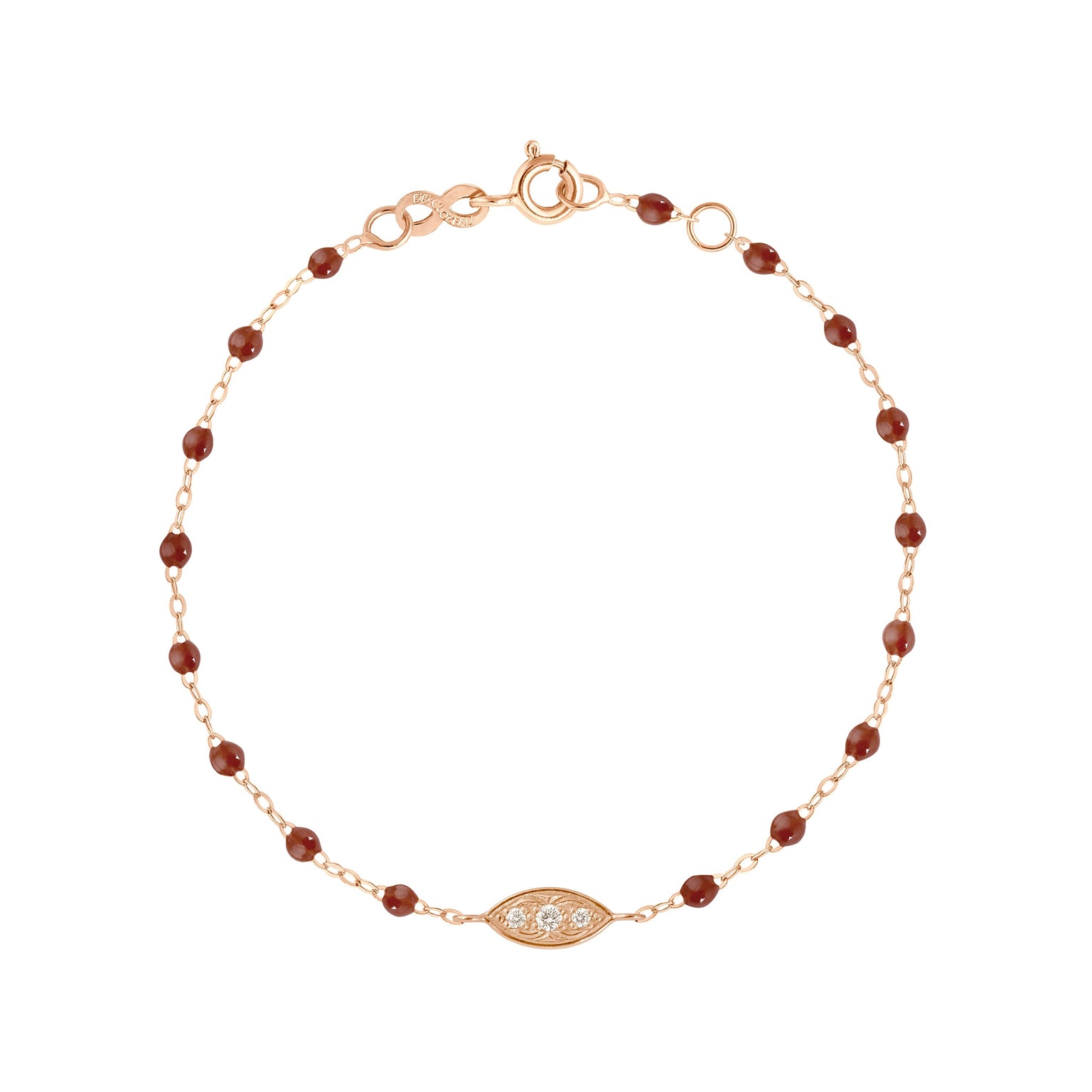 Gigi Clozeau - Wink Diamond Moka Bracelet, Rose Gold, 6.7"