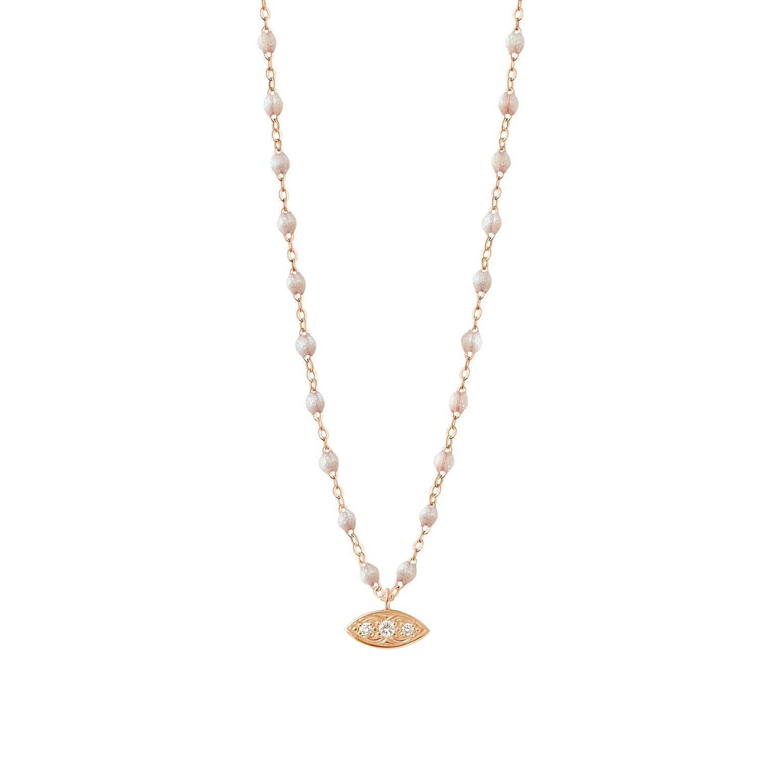 Gigi Clozeau - Wink Diamond Opal Necklace, Rose Gold, 16.5"