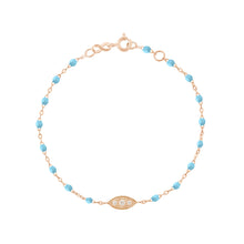 Gigi Clozeau - Wink Diamond Turquoise Bracelet, Rose Gold, 6.7"