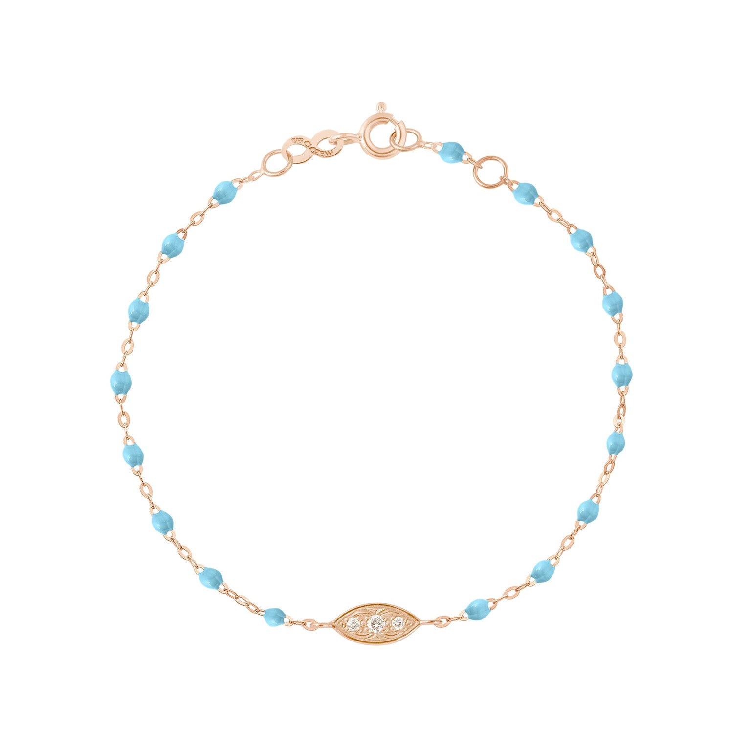 Gigi Clozeau - Wink Diamond Turquoise Bracelet, Rose Gold, 6.7"