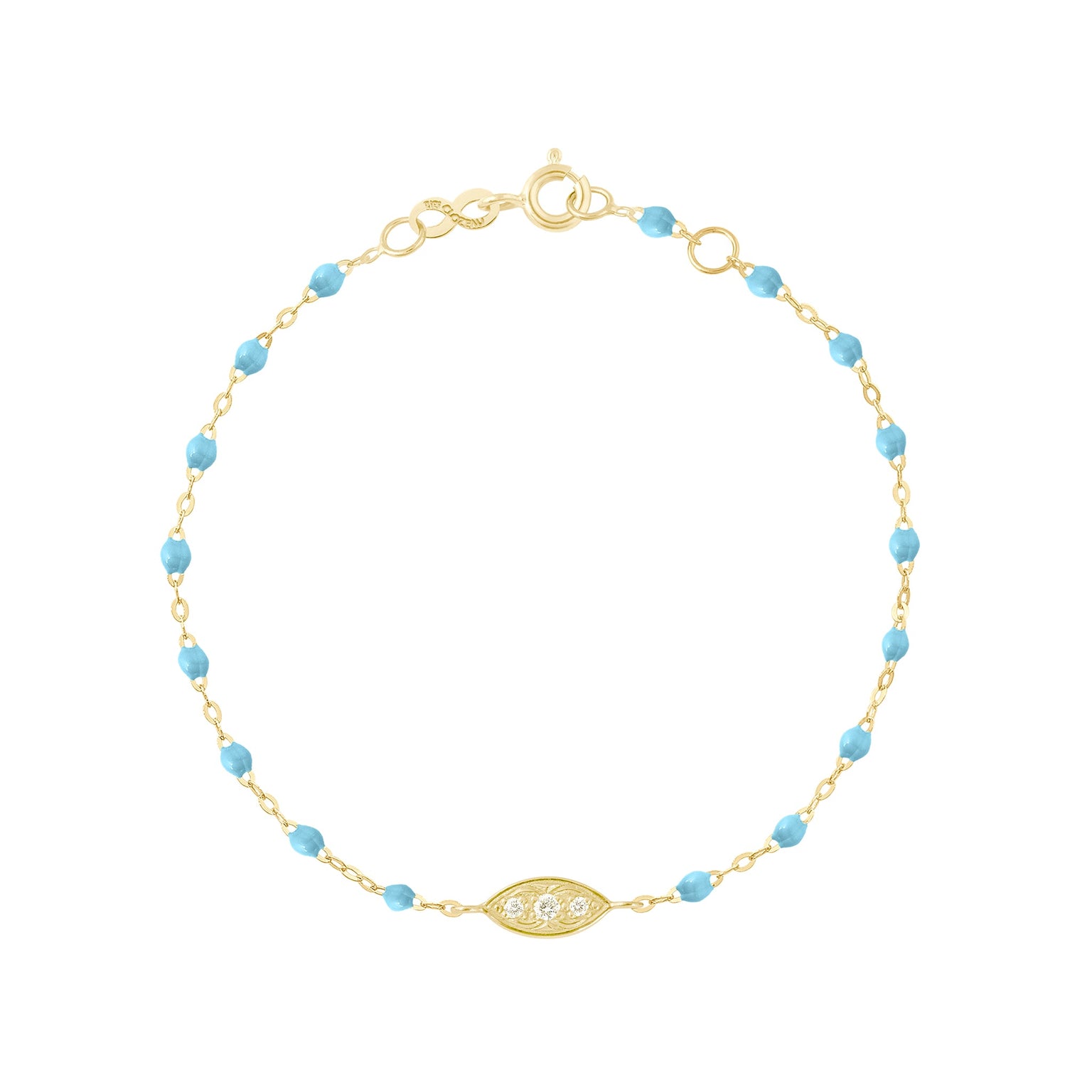 Gigi Clozeau - Wink Diamond Turquoise Bracelet, Yellow Gold, 6.7"