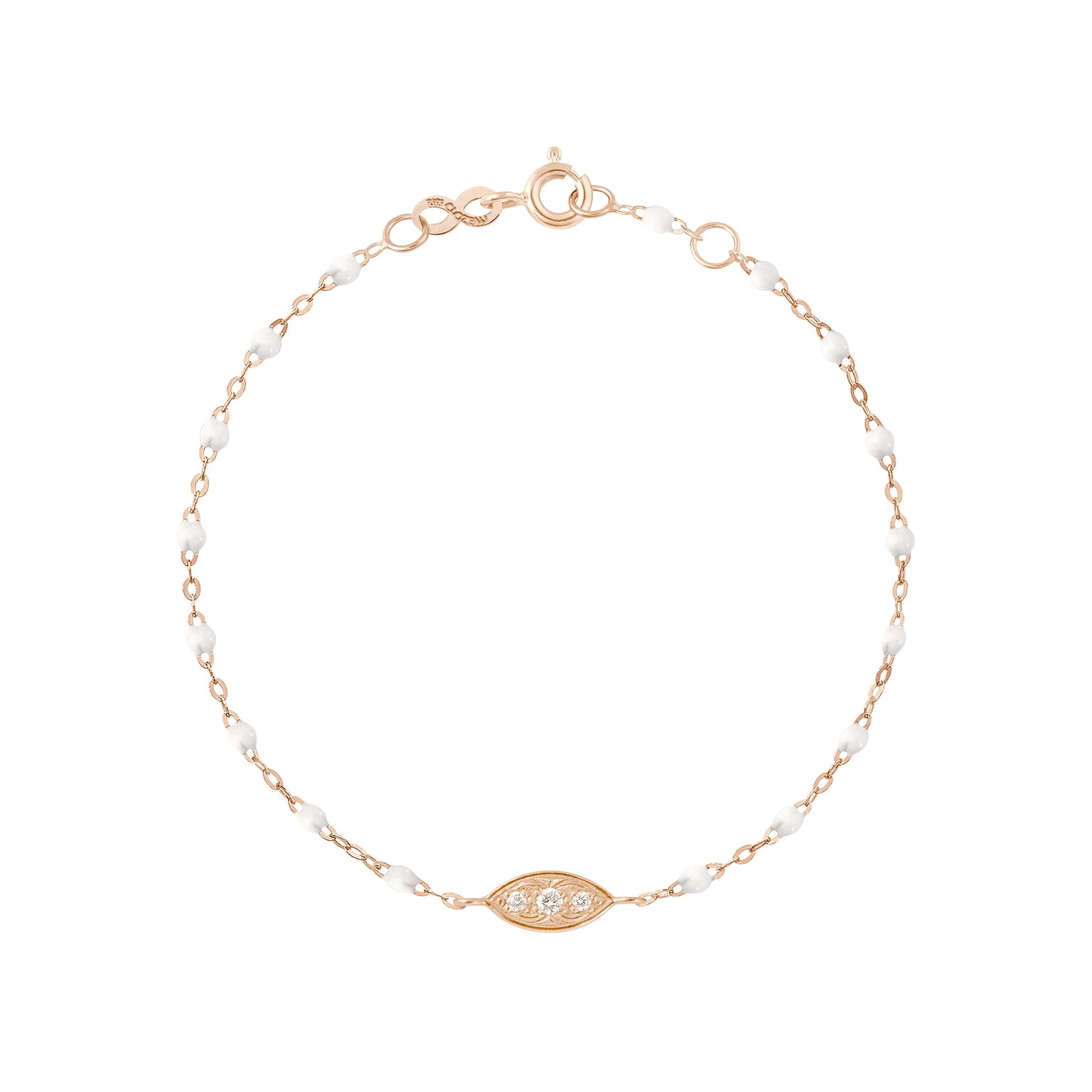 Gigi Clozeau - Wink Diamond White Bracelet, Rose Gold, 6.7"