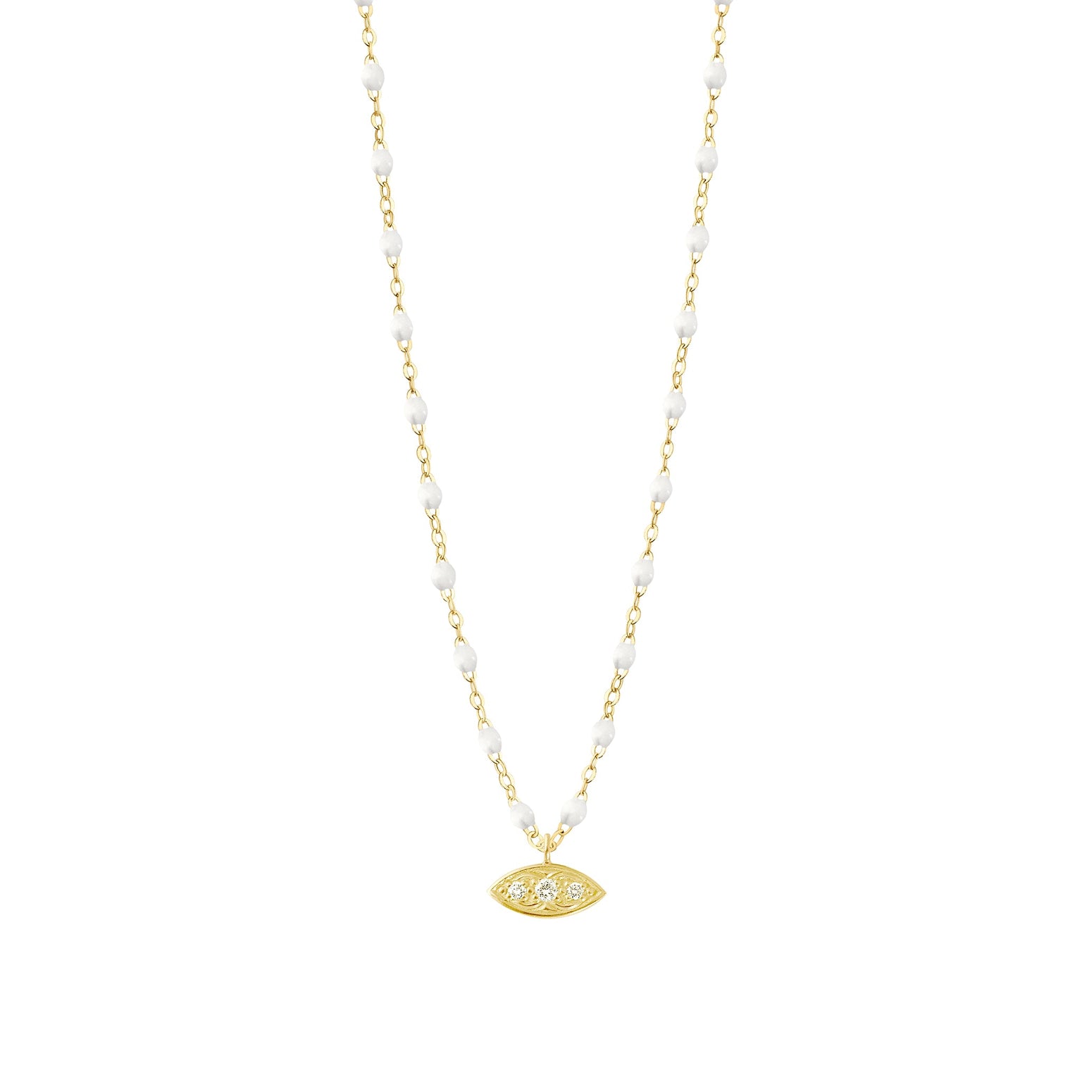Gigi Clozeau - Wink Diamond White Necklace, Yellow Gold, 16.5"